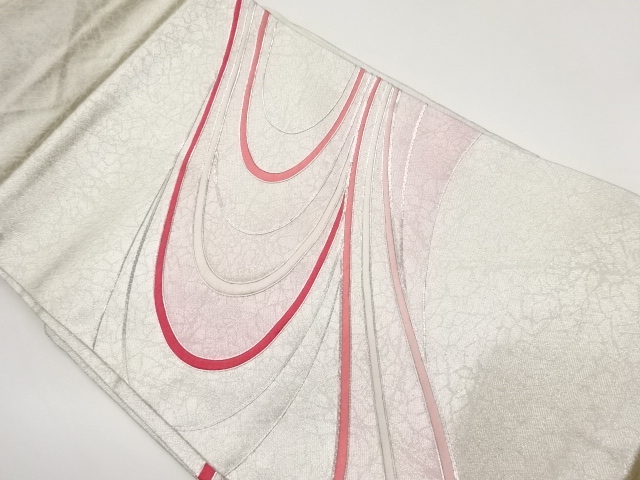 JAPANESE NAGOYA OBI / EMBROIDERY / WAVY STRIPE
